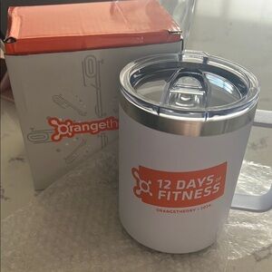 Orangetheory White Fitness Mug with Lid